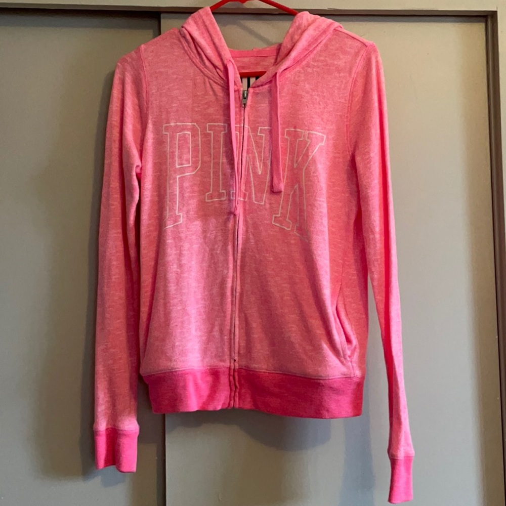 Pink zip up hoodie